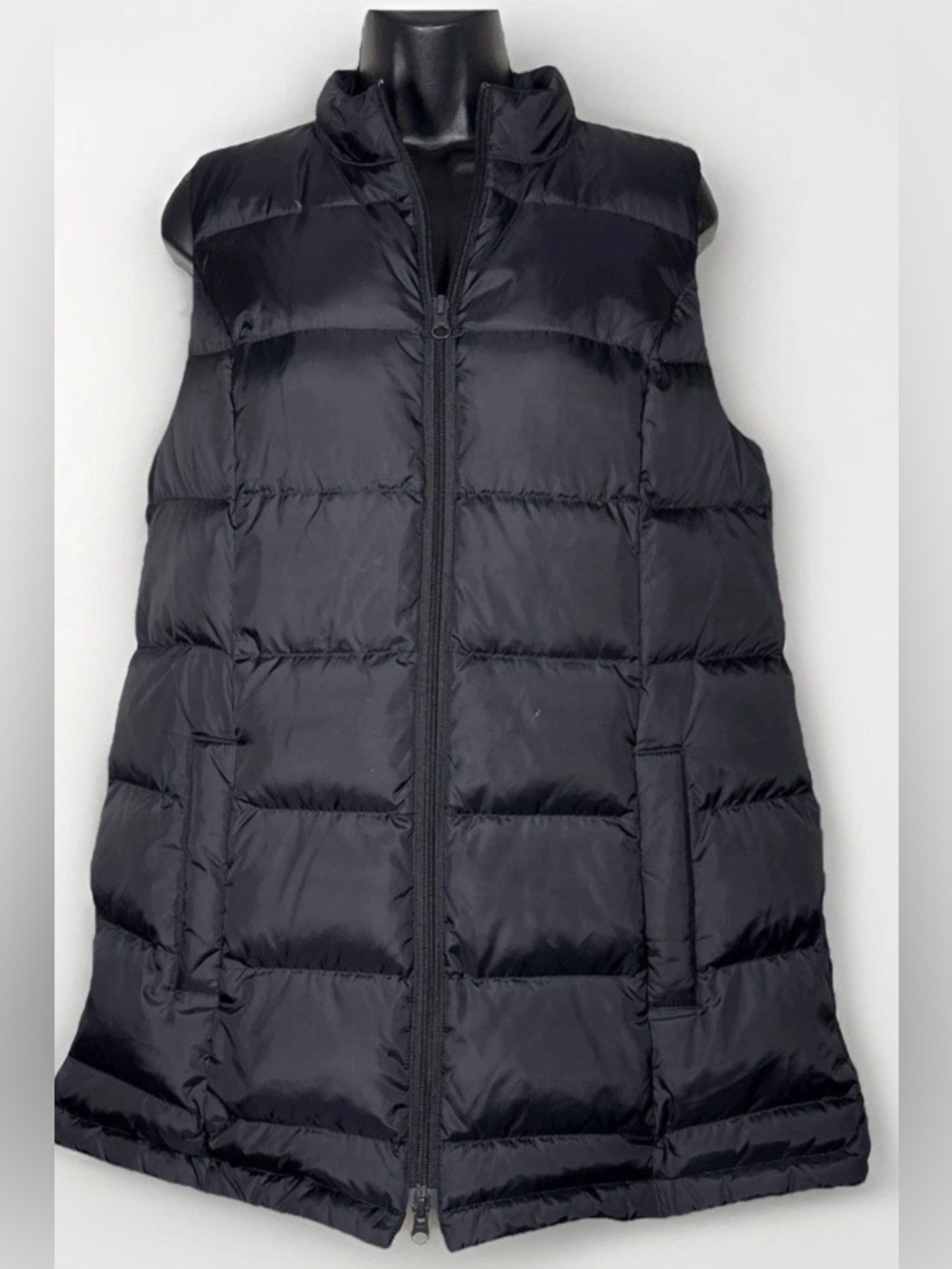 J Jill Womens S Quilted Puffer Vest Jacket 
Black  Down full zip